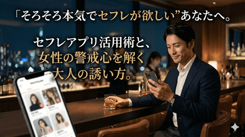 「そろそろ本気でセフレが欲しい」貴方へ。セフレアプリ活用術と、女性の警戒心を解く大人の誘い方